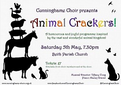Cunninghame Choir Animal Crackers concert poster, May 2018
